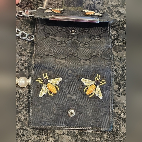 Gucci GG Monogram Canvas Trifold Wallet w/Patches & Wristlet Added - Picture 7 of 17